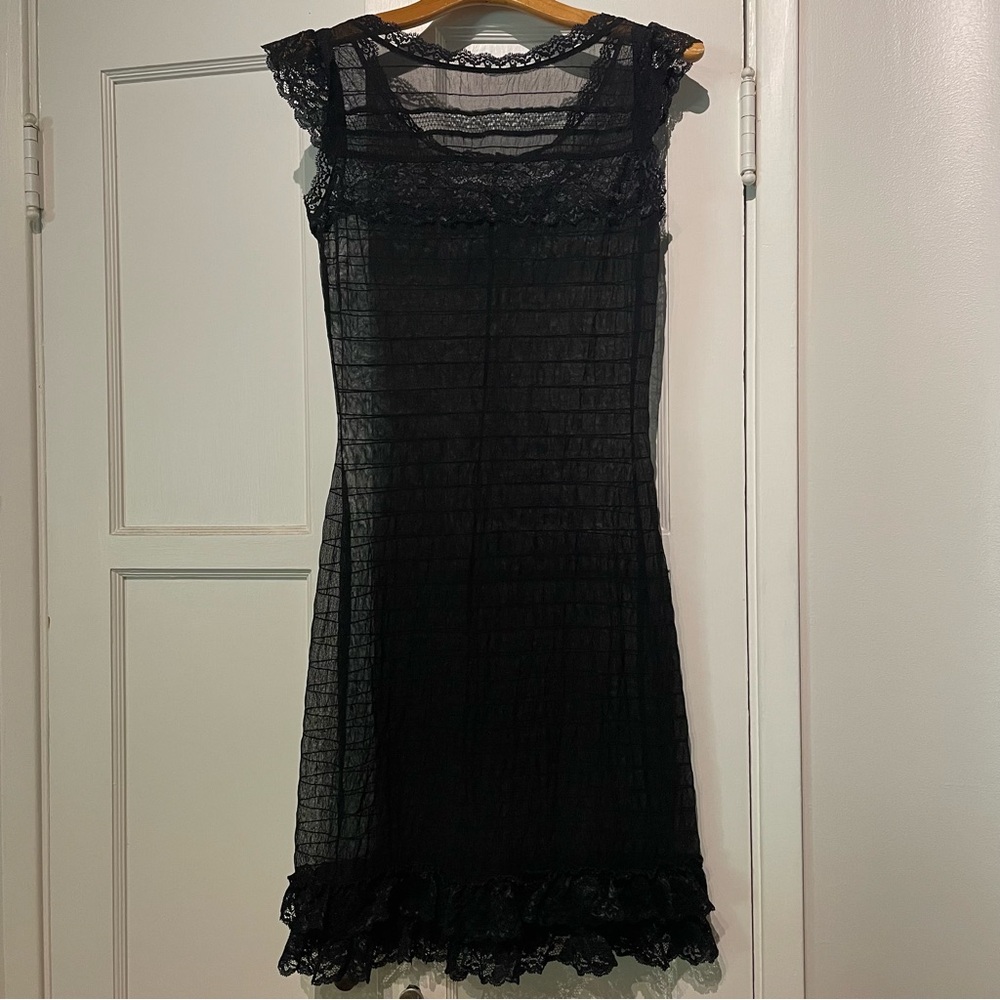 Y2k mesh dress with ruffles